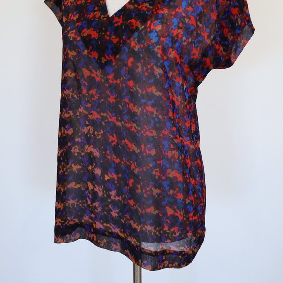 CABI Size XS Bonus Blouse Multicolor Style # 3428 Black red blue - Picture 5 of 10